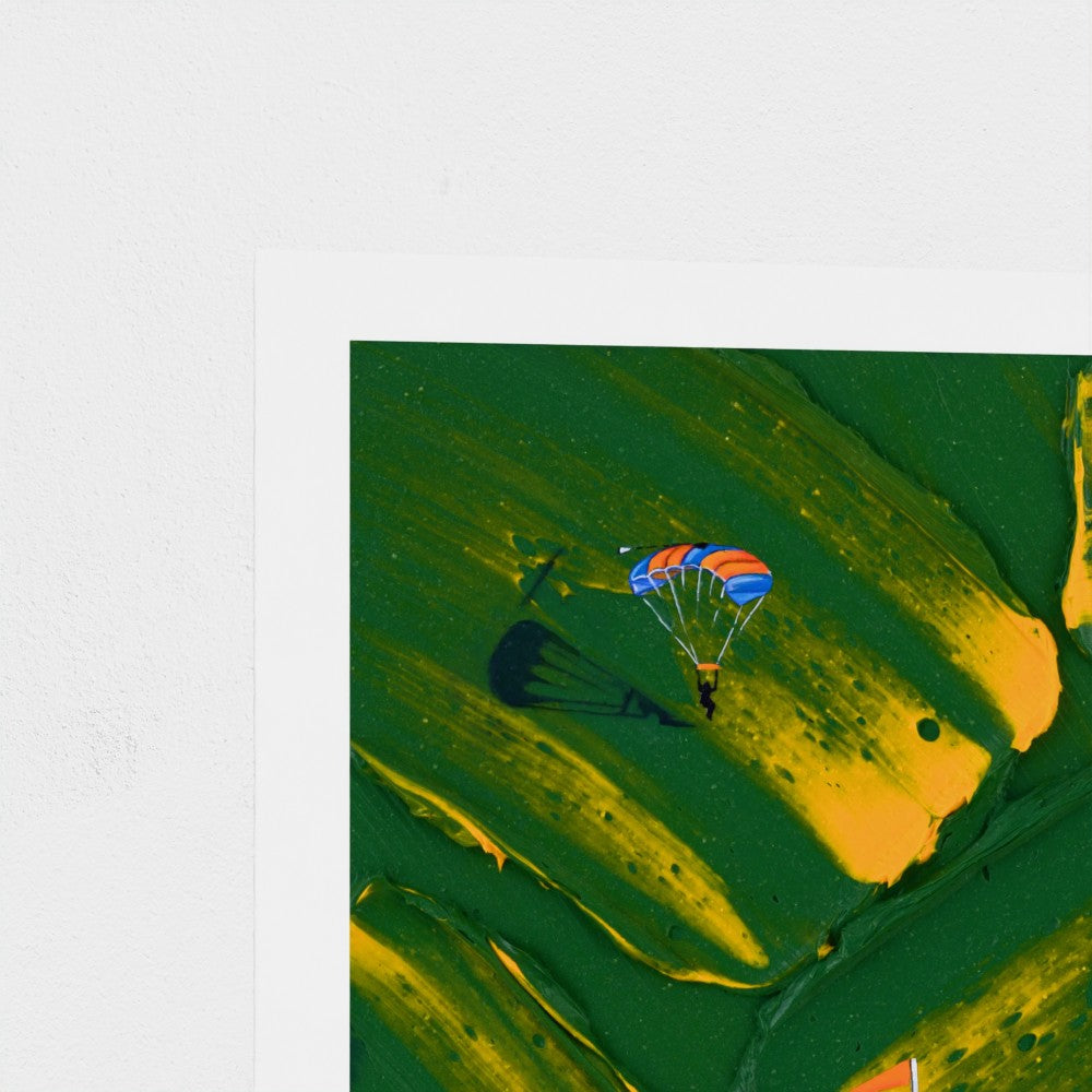 Parachute Air Club Maroc skydiving art print by Katie Hollinshead
