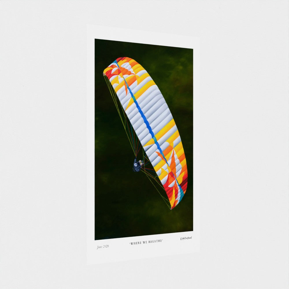 'Where We Breathe' A3 Paragliding Fine Art Print