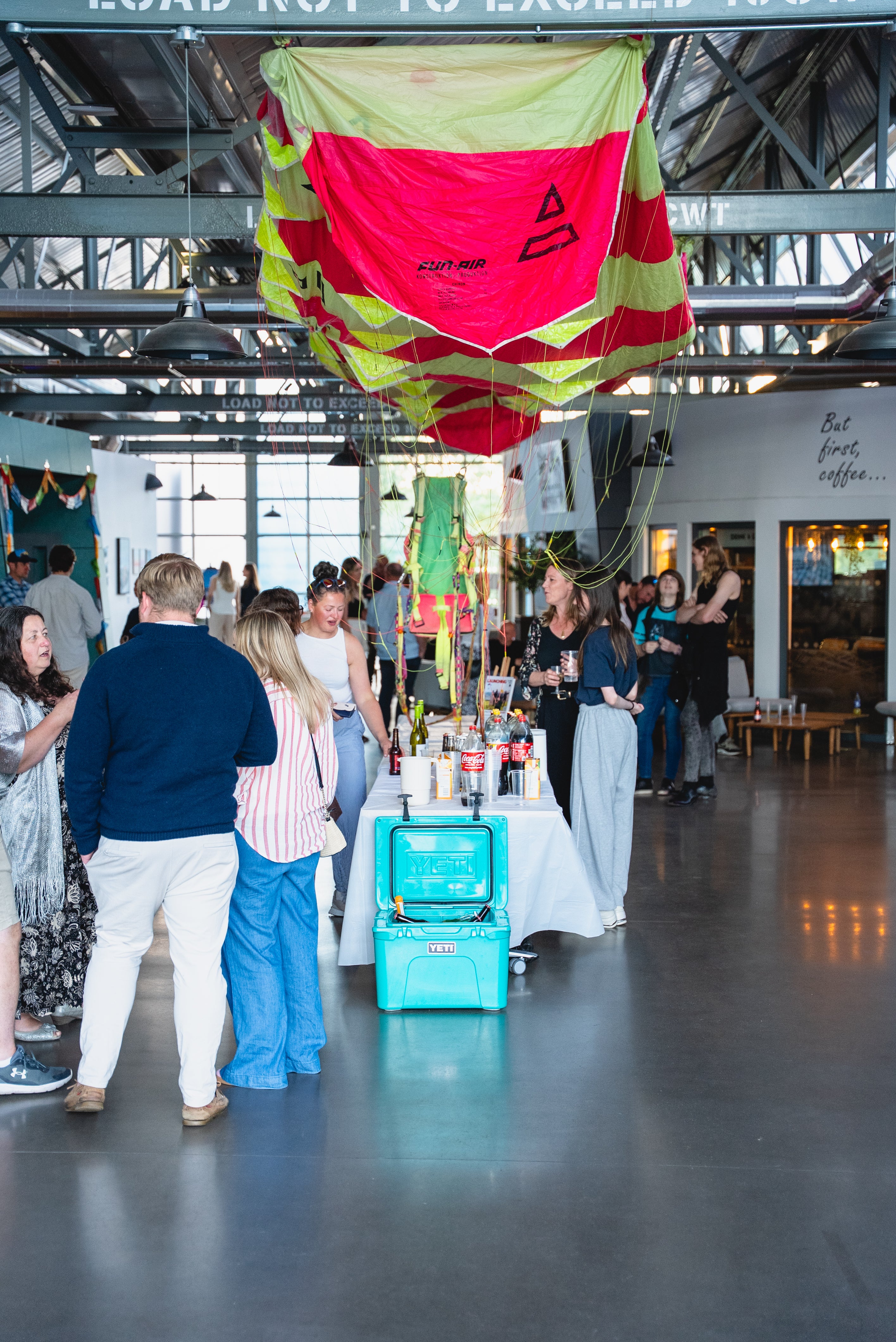 Art ExhibitIon AT THE SHELL STORE IN HERFEORD WITH BAR AND PARAGLIDER