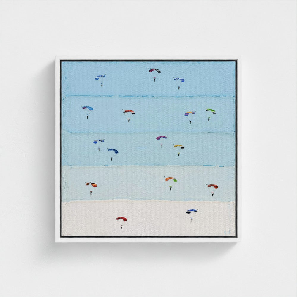 'Welcome Home' Skydive Framed Canvas Print