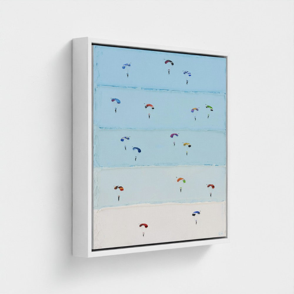 'Welcome Home' Skydive Framed Canvas Print